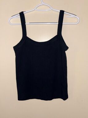TNA Aritzia Black Square Neck Tank